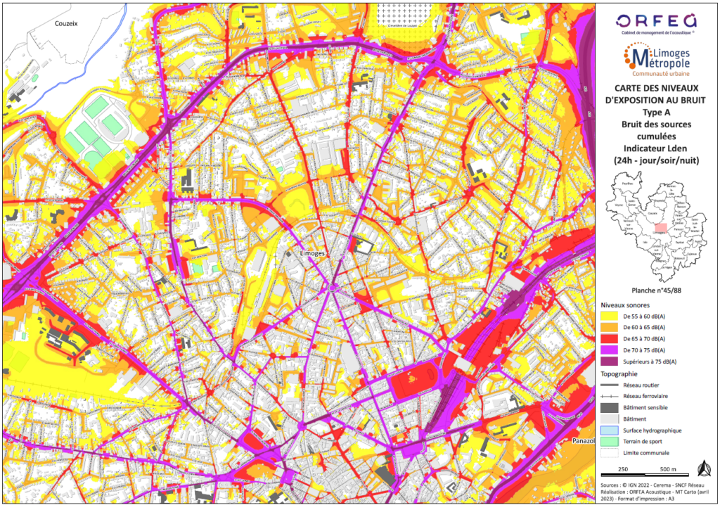 Toutes les sources de bruit (transport aérien, ferroviaire, routier, industrie) étudiées par notre équipe à Limoges.